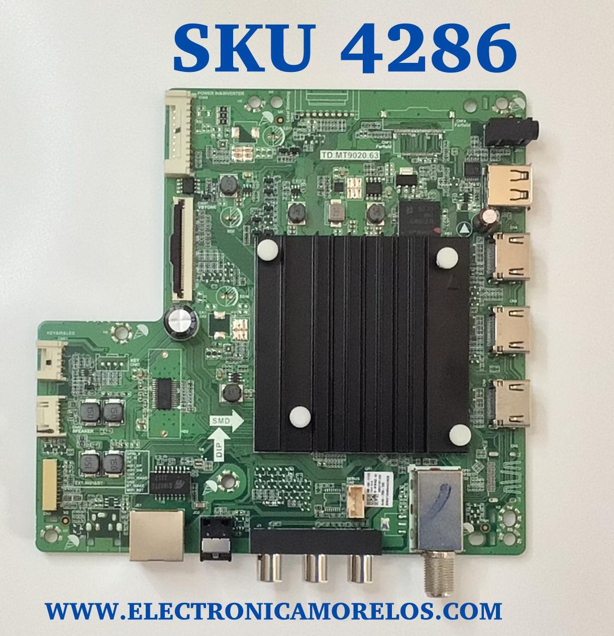 MAIN PARA TV INSIGNIA 4K·UHD·HDR ((FIRE TV)) / NUMERO DE PARTE 0980-0900-1610 / TD.MT9020.63 / 098009001610 / 364355920395 / DISPLAY T430QVN03-0 / MODELO NS-43F301NA22